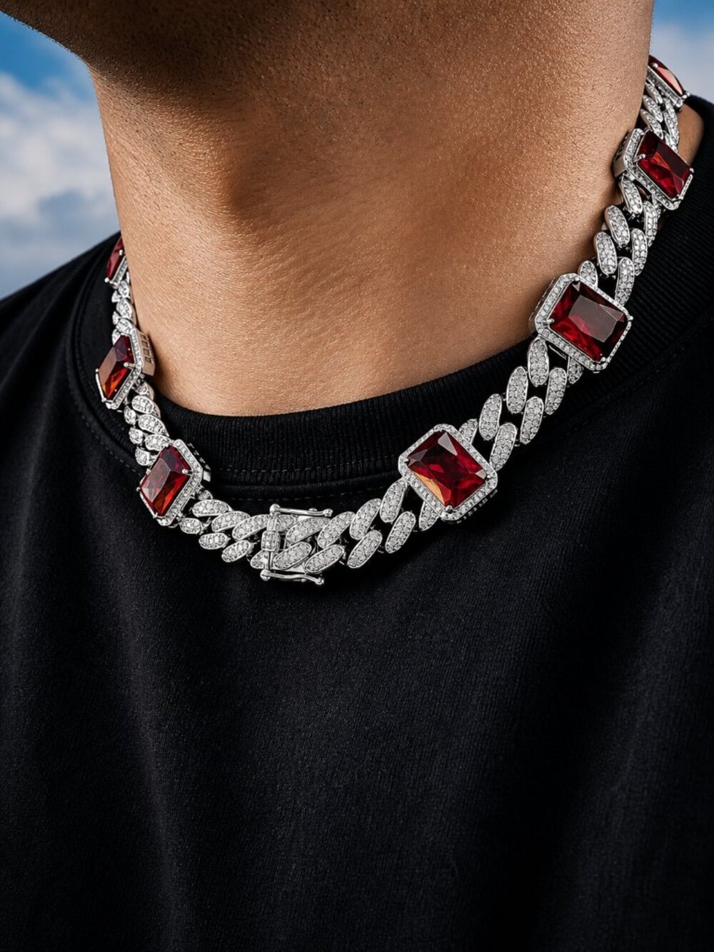 Diamond & Ruby Cuban Link Chain